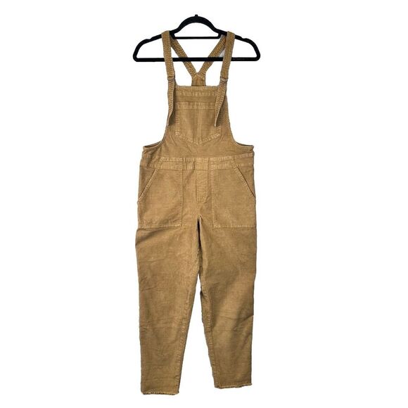 Aerie Werk &‎ Play Corduroy Overalls Plus Size XS Brown Wide Leg Frayed Hem Farm - Picture 6 of 16